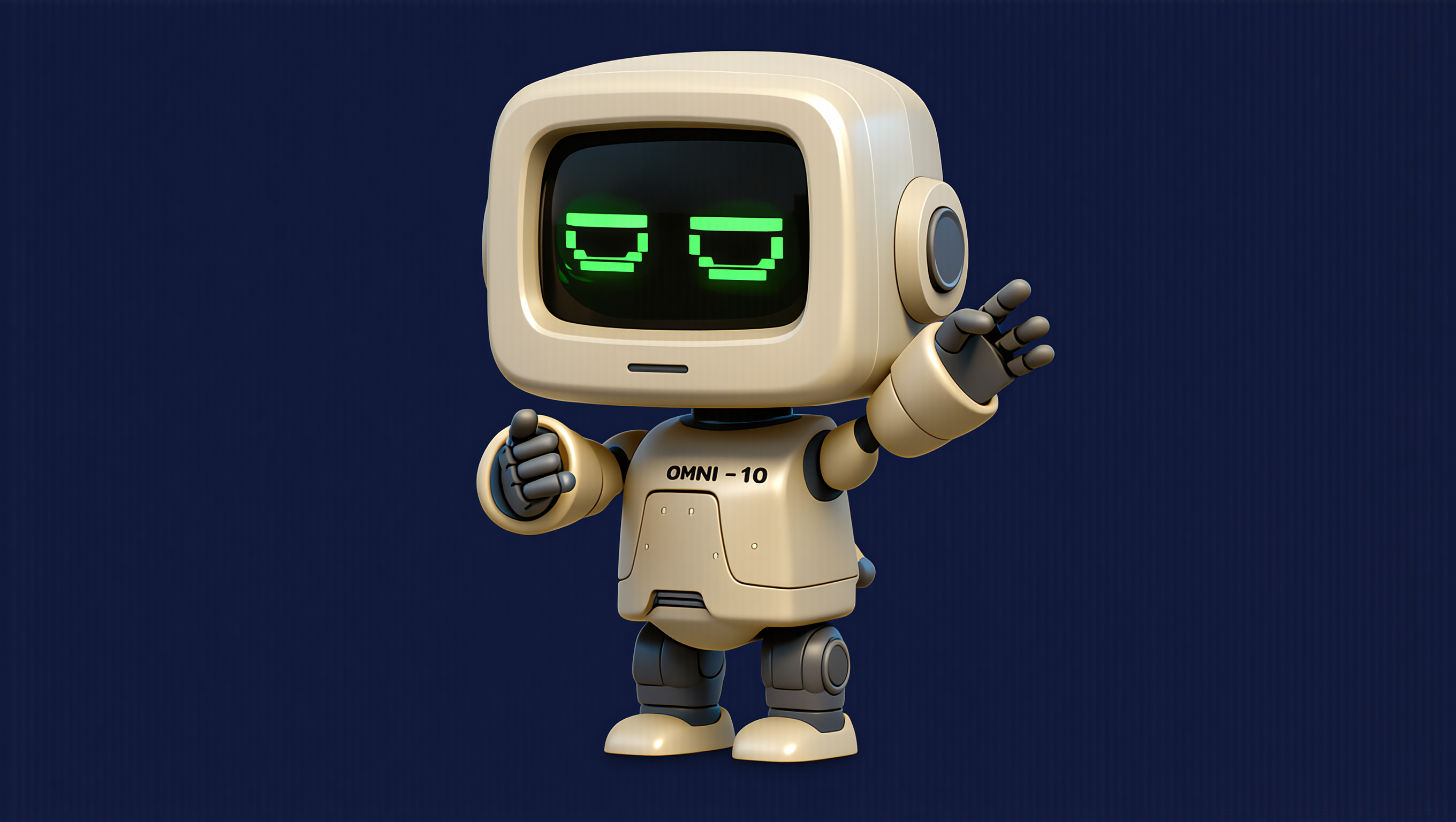 OMNI-10 retro AI mascot